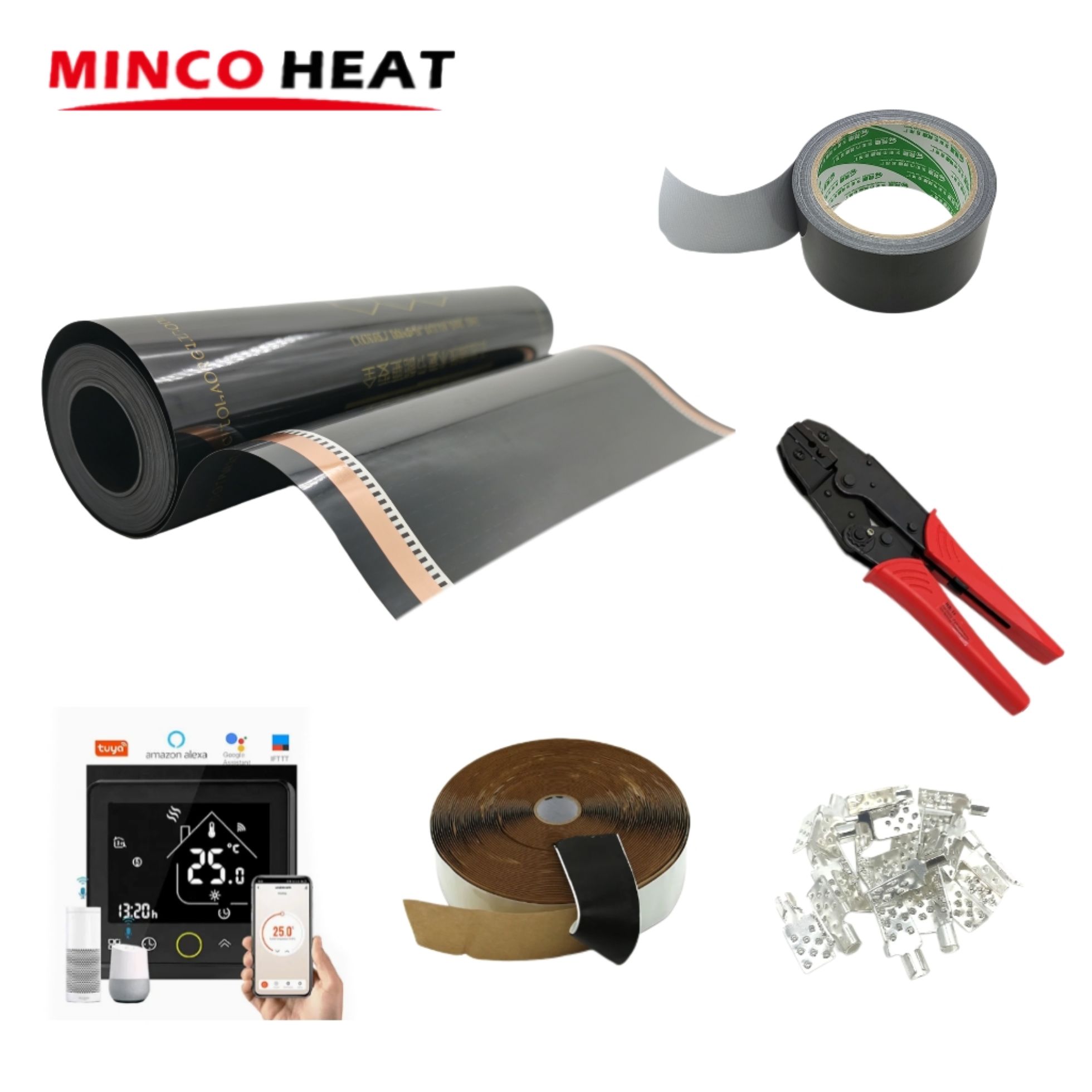 Heating film and accessories